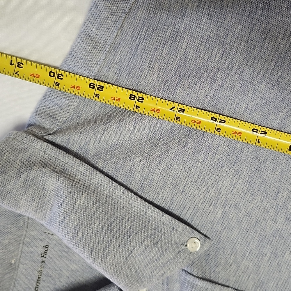 ABERCROMBIE & FITCH Men's Light Blue Cotton+ Casual Button Down Collared Shirt - Picture 4 of 8